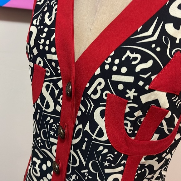 Moschino Cheap & Chic Red black Dollar Sign Vest - Picture 9 of 15